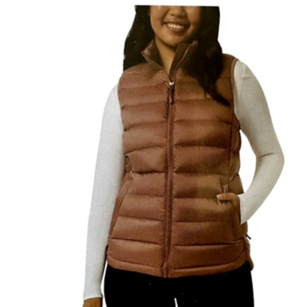 32 Degrees Ladies Lightweight Packable Vest Brown NWT